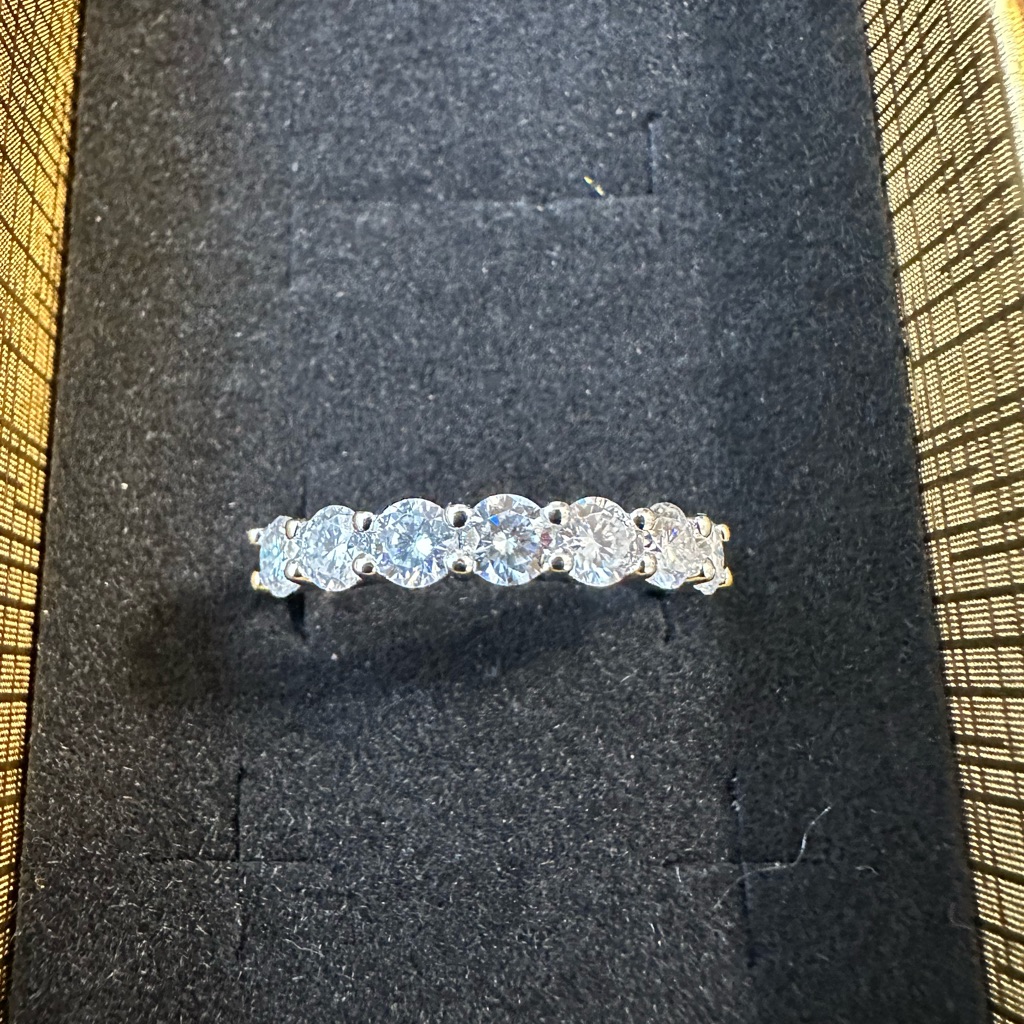 Elegant Silver 925 Band With Genuine Moissanite Size 7